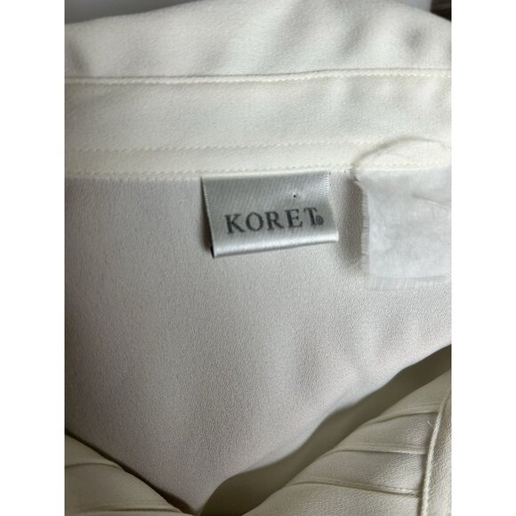 Koret Blouse Women's Sz 10 Vintage Cream Long Sleeve Semi Sheer Top Button Front - Picture 9 of 9